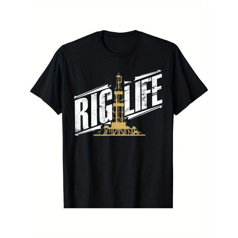 cotton T-shirt, letters classic printed men's street style daily short-sleeved T-shirt, matching cotton round neck top Made in USA