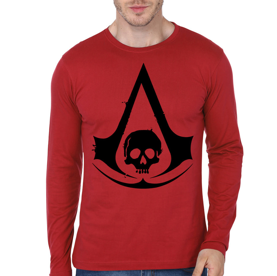Assassin Creed Red Full Sleeve Tee Hoodie, Sweatshirt | CoreVibeTees.com