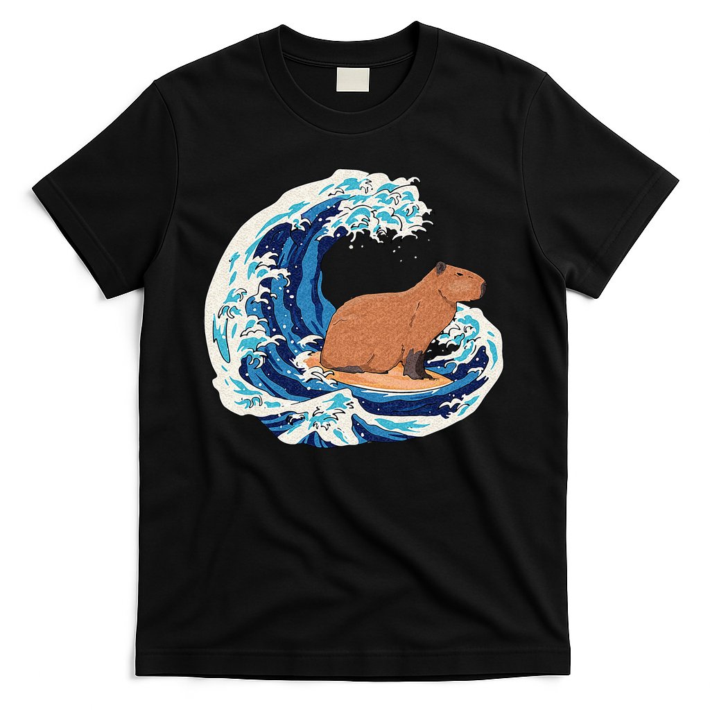 Capybara Surfing Rodent Wave Humor Animal T-Shirt Hoodie, Sweatshirt | CoreVibeTees.com