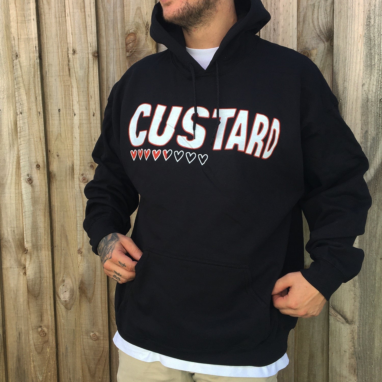 Hearts Hoodie (Black) T-Shirts, Sweatshirt | CoreVibeTees.com (Image 2)