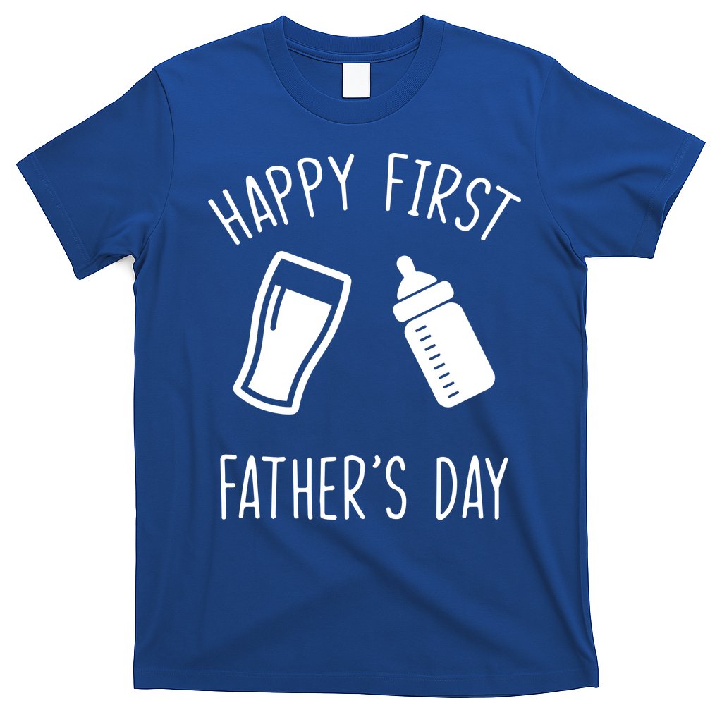 Cute Happy First Father's Day Baby Bottle T-Shirt Hoodie, Sweatshirt | CoreVibeTees.com