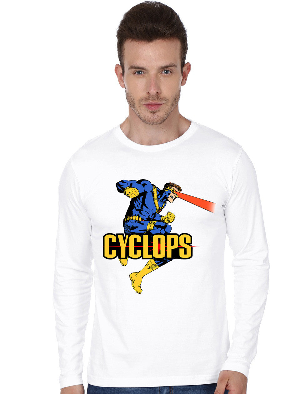 Cyclops White Full Sleeve T-Shirt Hoodie, Sweatshirt | CoreVibeTees.com
