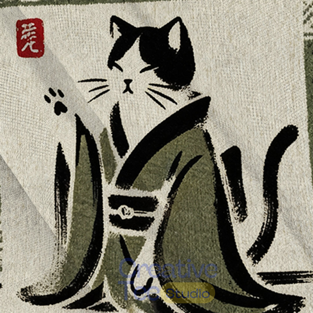 Japanese Black Cat Ugly Christmas Sweater