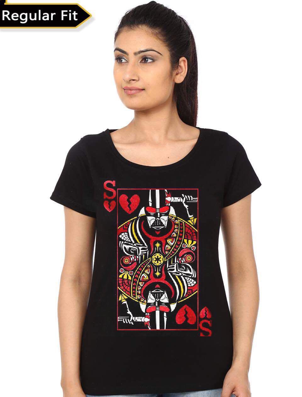 Darth Vader Card Girlâ€™s Black T-Shirt Hoodie, Sweatshirt | CoreVibeTees.com
