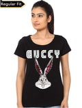 Guccy Bugs Bunny Girlâ€™s Black T-Shirt Hoodie, Sweatshirt | CoreVibeTees.com