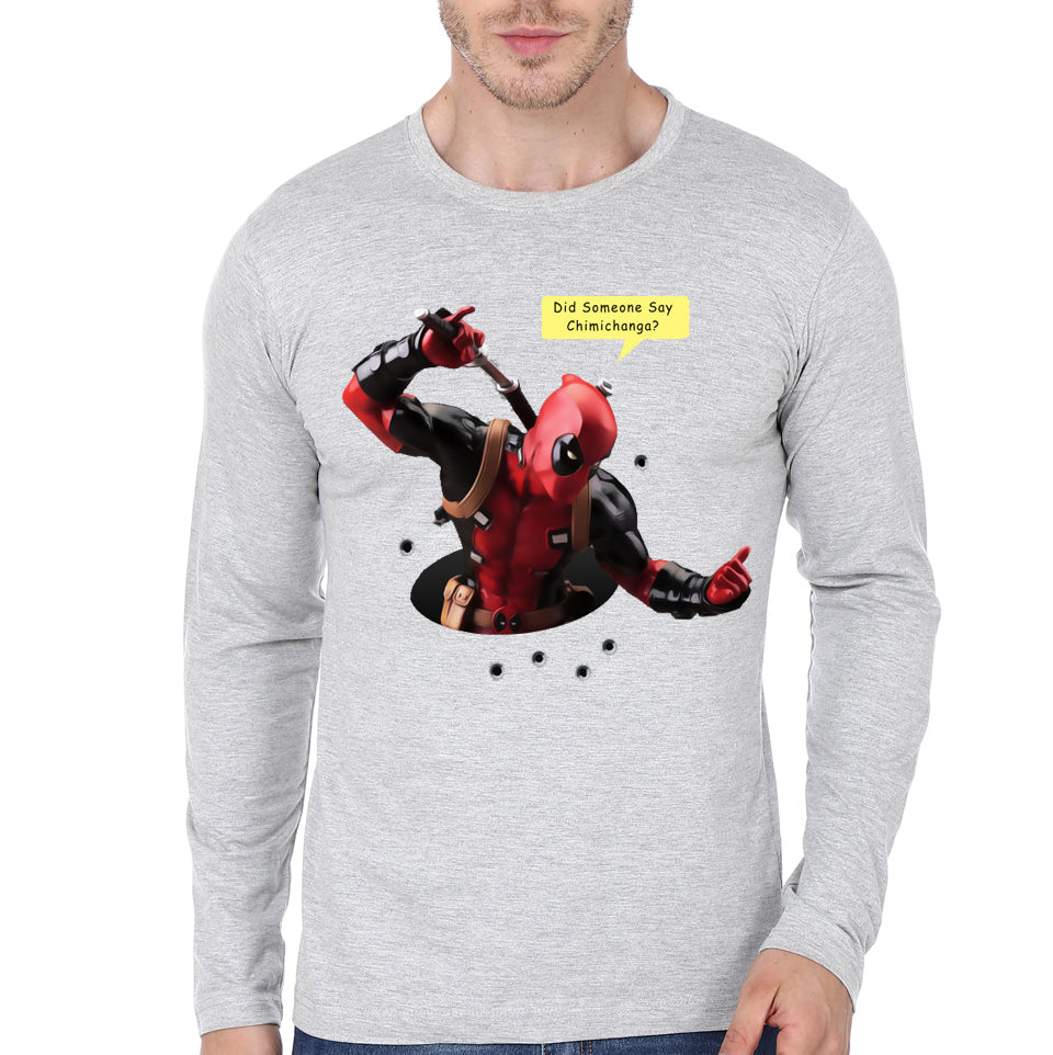 Deadpool Grey Full Sleeve Tee Hoodie, Sweatshirt | CoreVibeTees.com