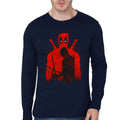 Deadpool Navy Blue  Full Sleeve Tee Hoodie, Sweatshirt | CoreVibeTees.com