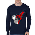 Deadpool Navy Blue Full Sleeve Tee Style001 Hoodie, Sweatshirt | CoreVibeTees.com