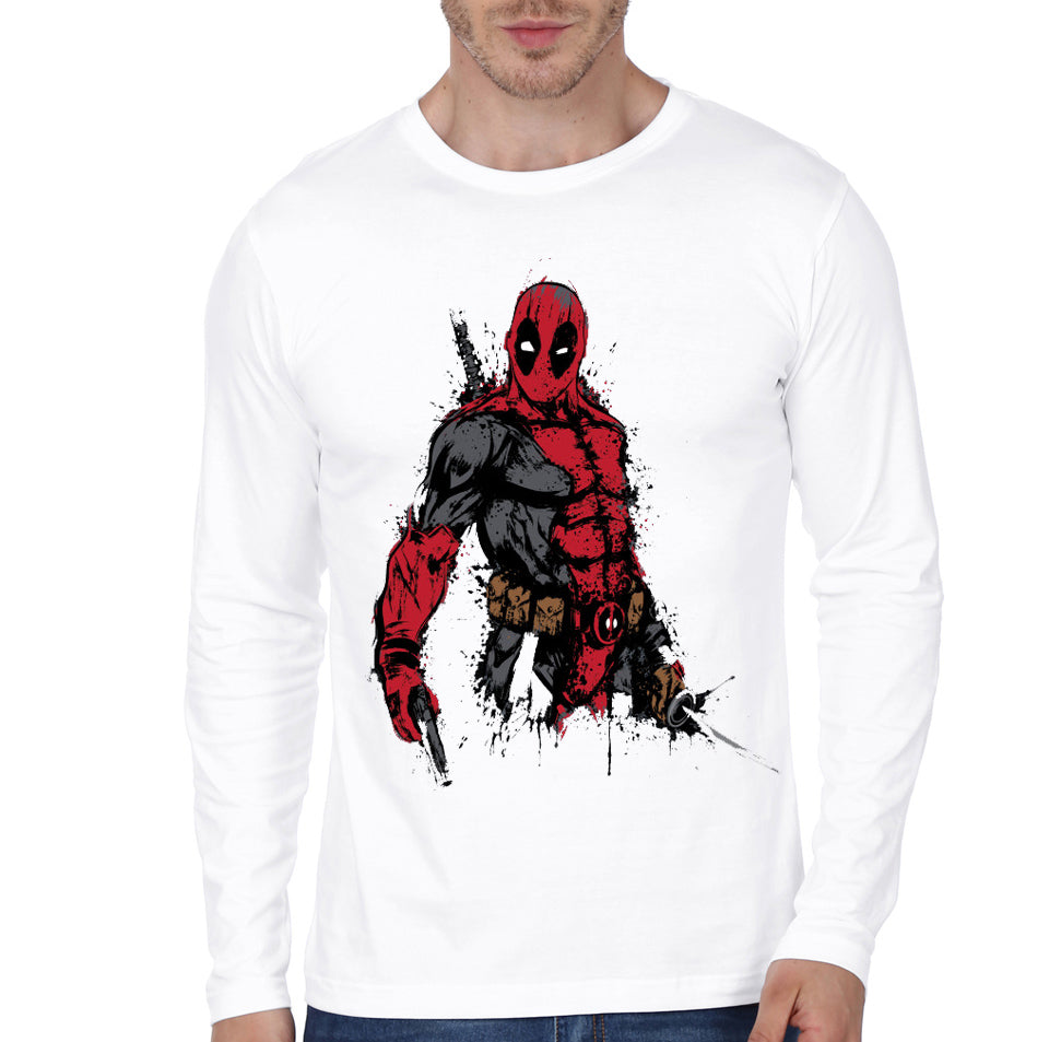 Deadpool White Full Sleeve Tee Style002 Hoodie, Sweatshirt | CoreVibeTees.com