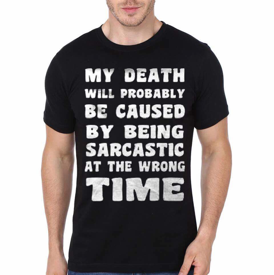 Sarcastic At The Wrong Time Black T-Shirt Hoodie, Sweatshirt | CoreVibeTees.com