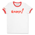 Enjoy! Ringer Tee (White/Red) Hoodie, Sweatshirt | CoreVibeTees.com (Image 1)