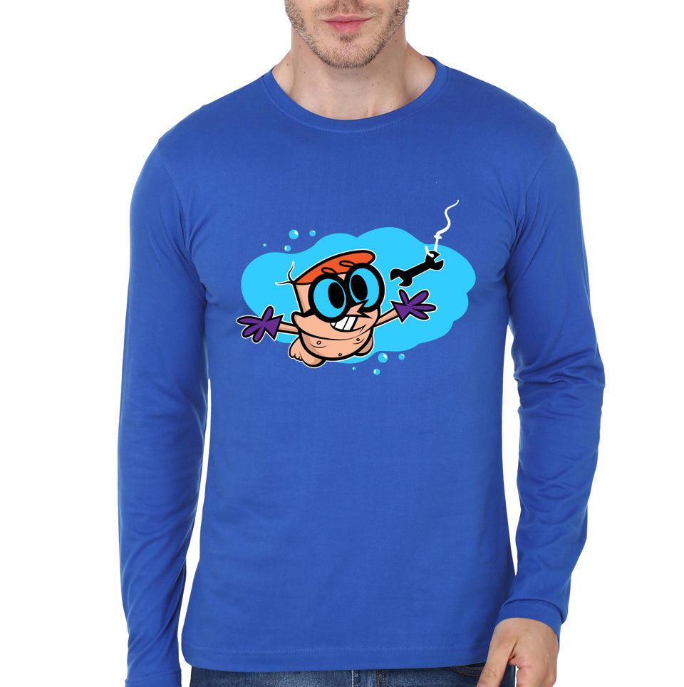 Dexter Navy Blue Full Sleeve Tee Hoodie, Sweatshirt | CoreVibeTees.com
