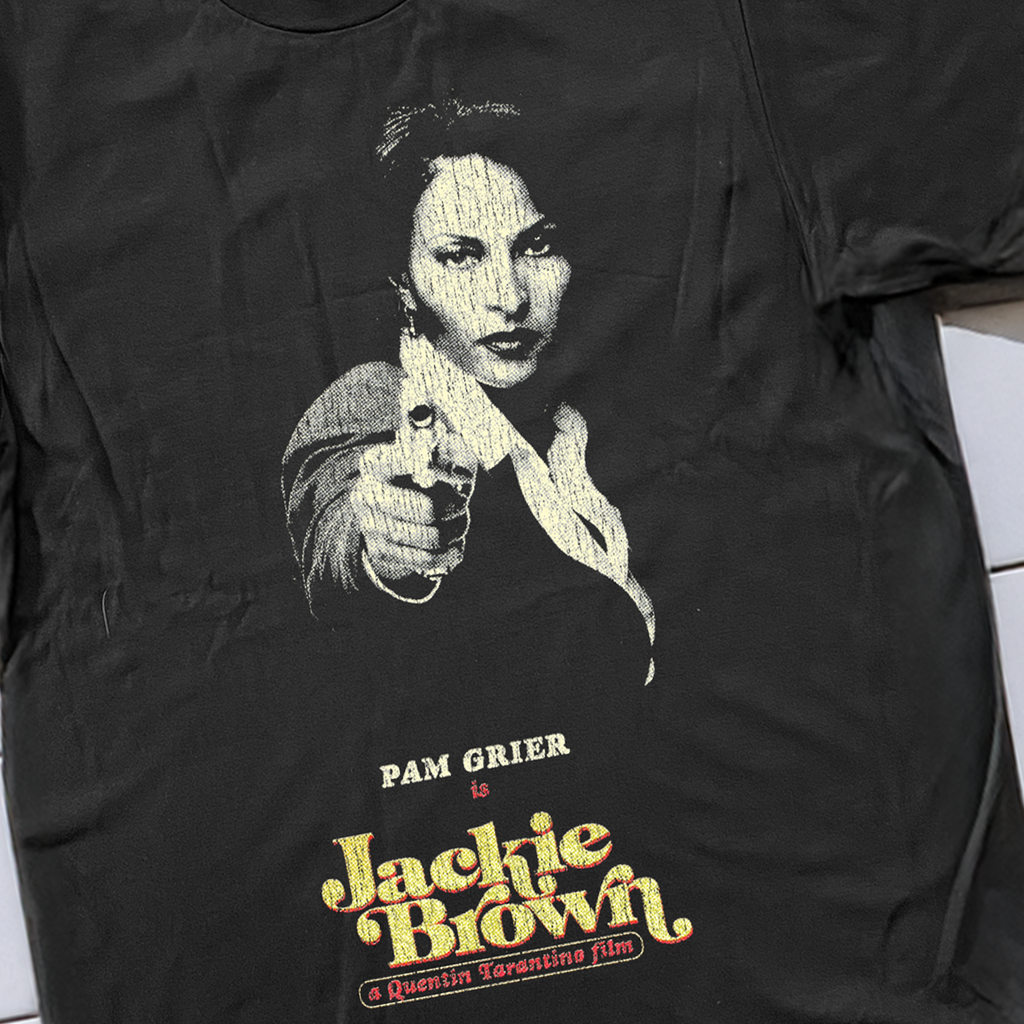 90'S JACKIE BROWN WASHED BLACK T-SHIRT Hoodie, Sweatshirt | CoreVibeTees.com (Image 2)