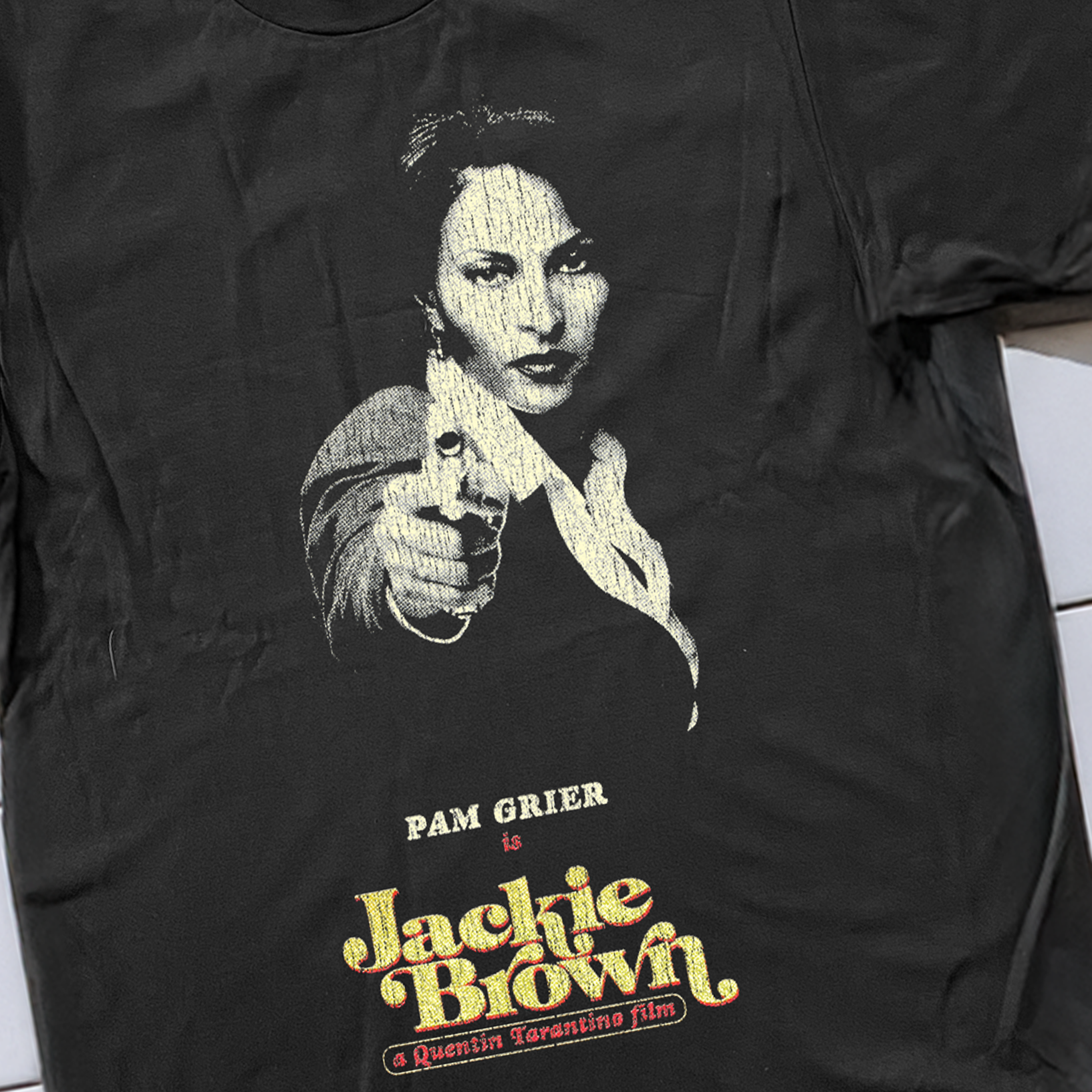 90'S JACKIE BROWN WASHED BLACK T-SHIRT Hoodie, Sweatshirt | CoreVibeTees.com (Image 2)