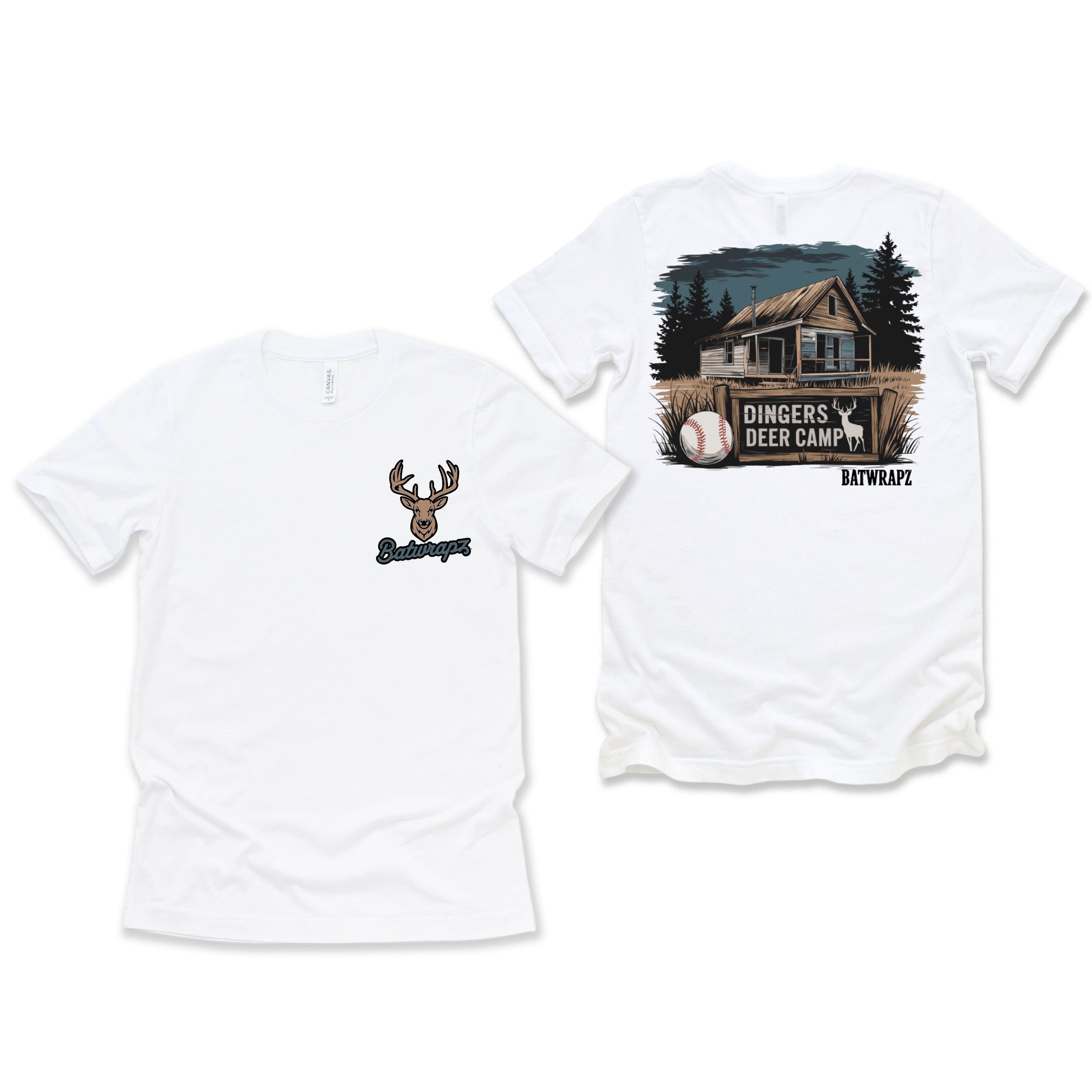 BatWrapz "Dingers Deer Camp" Youth Tee - White Hoodie, Sweatshirt | CoreVibeTees.com (Image 1)