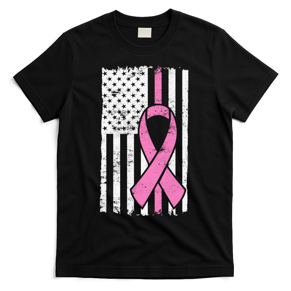 Distressed Breast Cancer Ribbon Flag T-Shirt Hoodie, Sweatshirt | CoreVibeTees.com