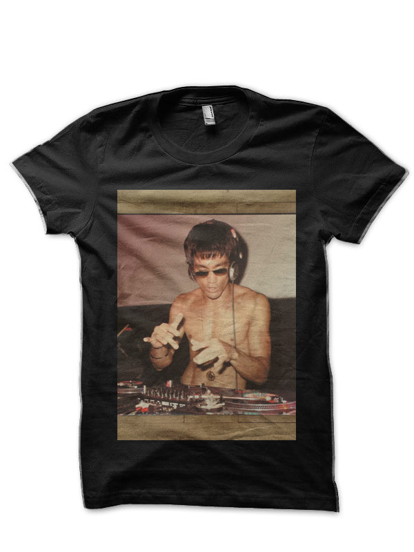 DJ Bruce Lee Pic Black T-Shirt Hoodie, Sweatshirt | CoreVibeTees.com