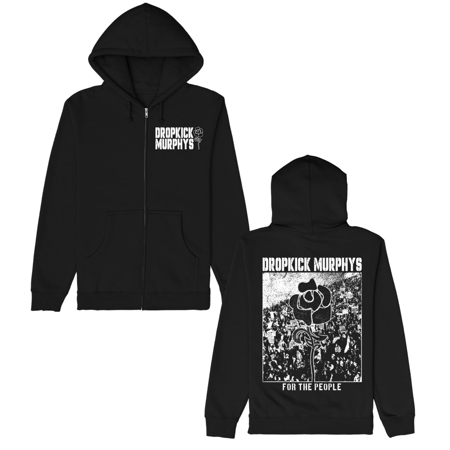 For The People Zip-Up Hoodie (Black) T-Shirts, Sweatshirt | CoreVibeTees.com