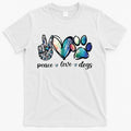 Dog Lover Peace Love Dogs Puppy Paw T-Shirt Hoodie, Sweatshirt | CoreVibeTees.com