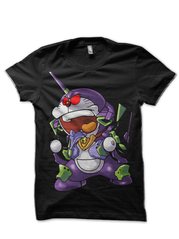 Doraemon Evangelion Black T-Shirt Hoodie, Sweatshirt | CoreVibeTees.com