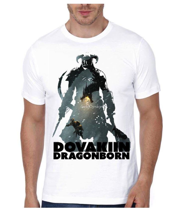 Skyrim Dovakiin Dragonborn White T-Shirt Hoodie, Sweatshirt | CoreVibeTees.com