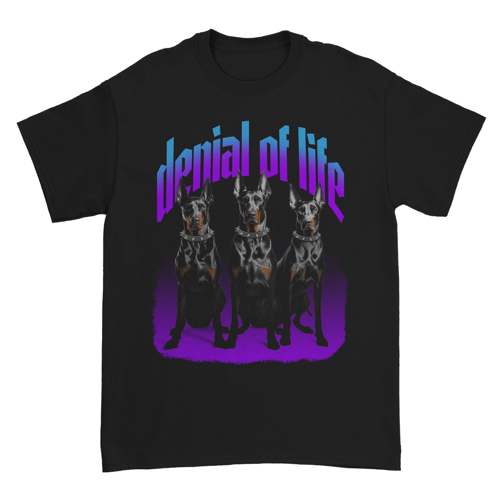 Denial of Life - Doberman T-Shirt Hoodie, Sweatshirt | CoreVibeTees.com