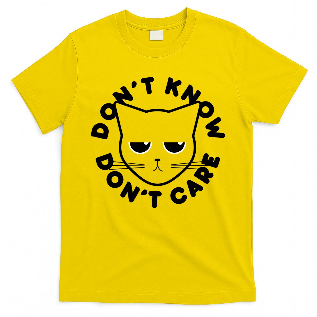 Don't Know Don't Care Funny Cat T-Shirt Hoodie, Sweatshirt | CoreVibeTees.com