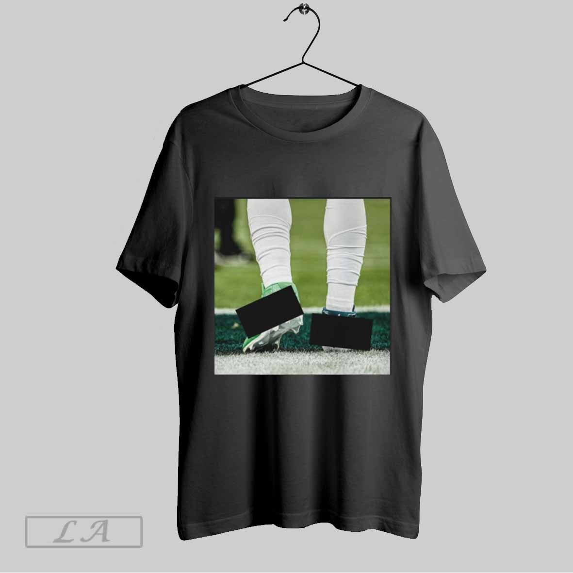 Top Jalen Hurts Wearing 2 Shoes Banned Unisex Sweatshirt T Shirt Hoodie | CoreVibeTees.com