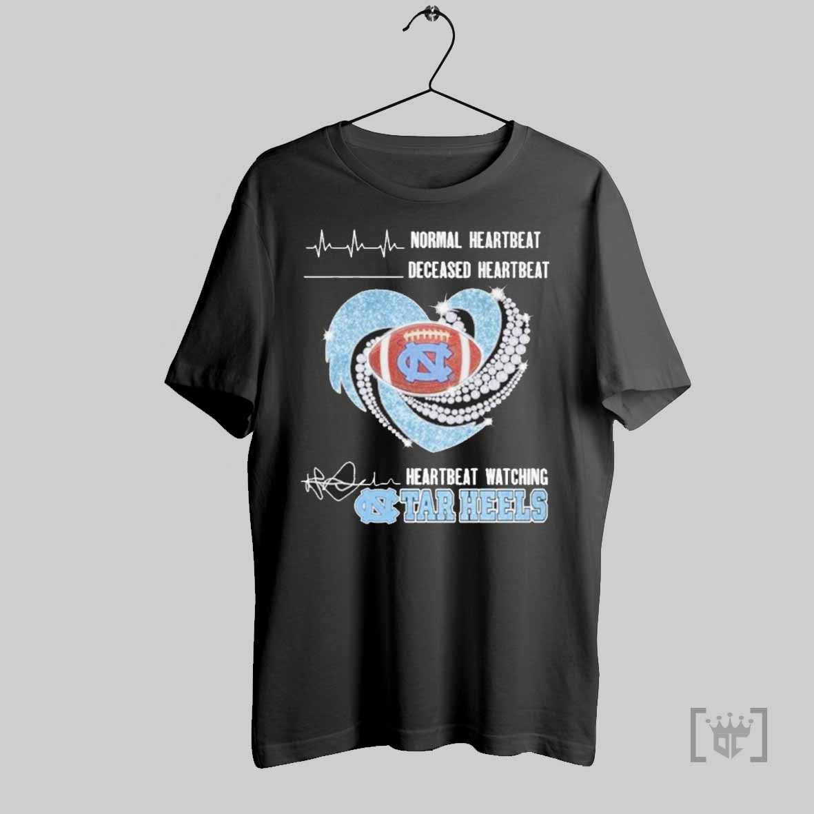 Top Diamond Heart North Carolina Tar Heels Faster Heartbeat When Watching Football T Shirt Hoodie, Sweatshirt