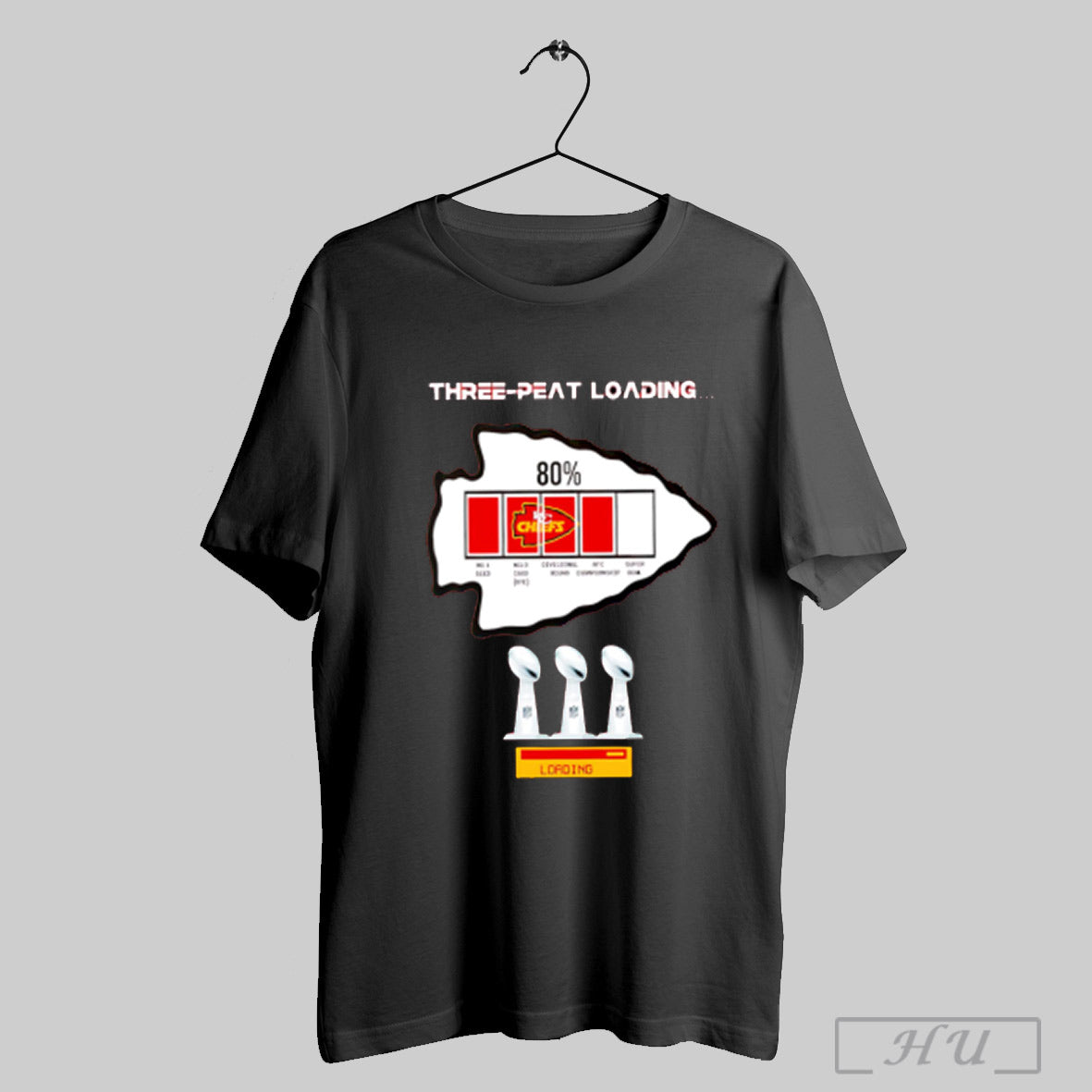 Three Peat Loading Kansas City Chiefs Shirt Sweatshirt Hoodie | CoreVibeTees.com