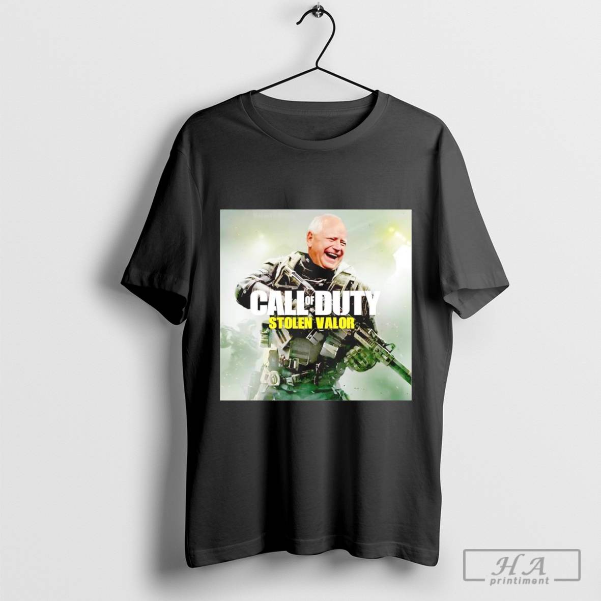 Tim Walz Call of Duty stolen valor T-shirt Hoodie, Sweatshirt | CoreVibeTees.com