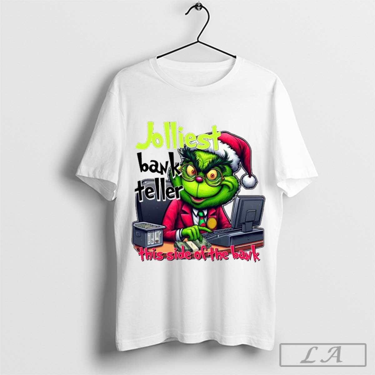The Grinch Jolliest Bank Teller This Side Of The Bank Merry Christmas Shirt Hoodie, Sweatshirt | CoreVibeTees.com
