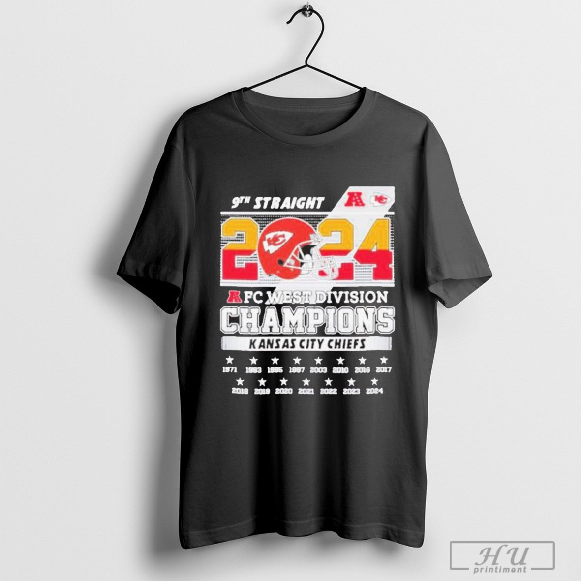 Trendy Kansas City Chiefs 9th Straight Afc West Division Champions 2024 T Shirt Sweatshirt Poster Hoodie | CoreVibeTees.com