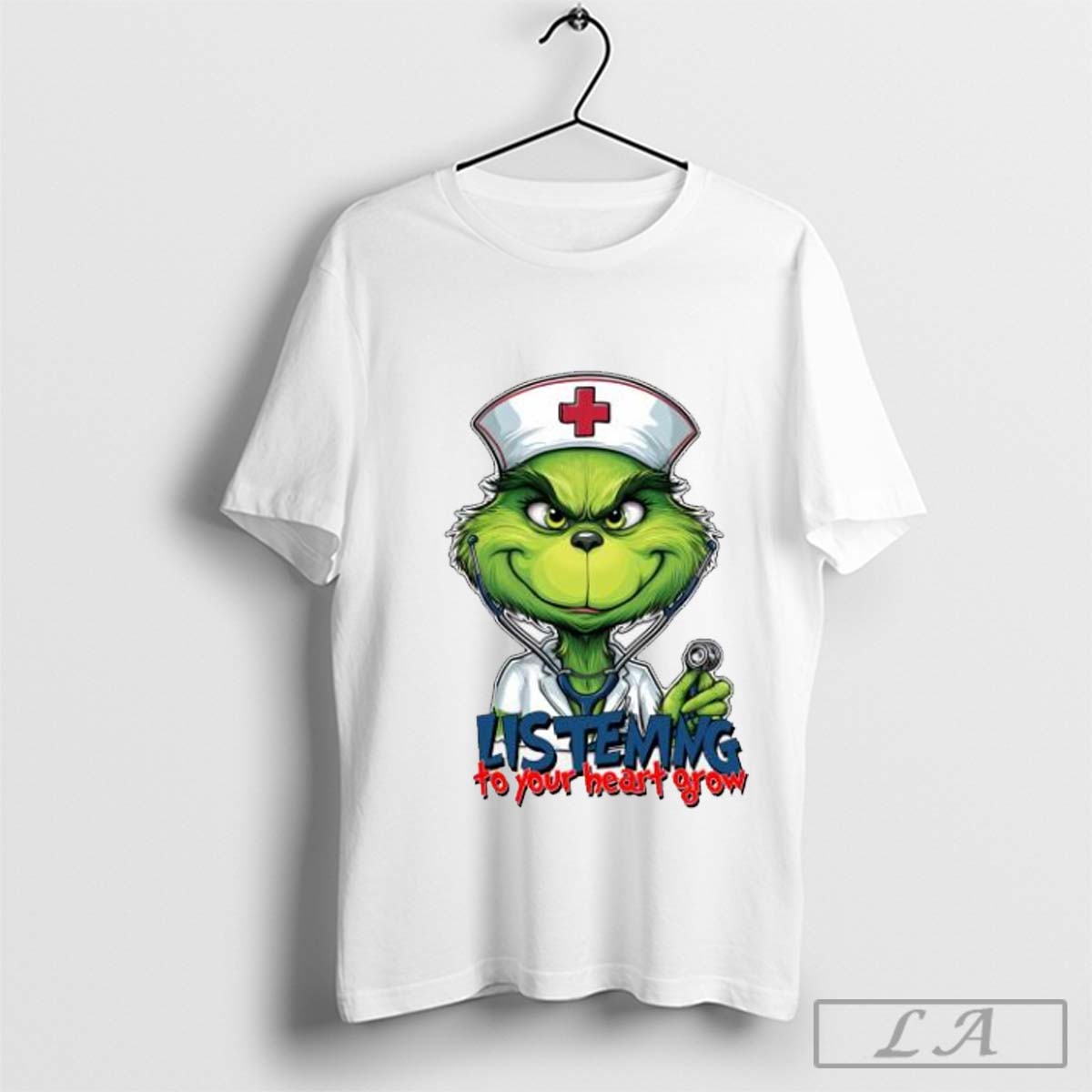 The Grinch Listening To Your Heart Grow Merry Christmas Shirt Hoodie, Sweatshirt | CoreVibeTees.com