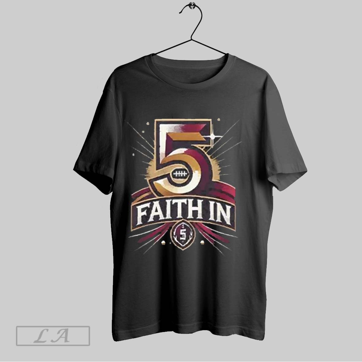 Top Faith In 5 Commanders Jayden Daniels 2025 T Shirt Hoodie, Sweatshirt | CoreVibeTees.com