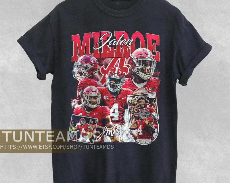 Vintage Jalen Milroe Shirt, Sweatshirt , Football Shirt, Classic 90S Graphic Tee, Unisex, Vintage Bootleg,... (Image 1)