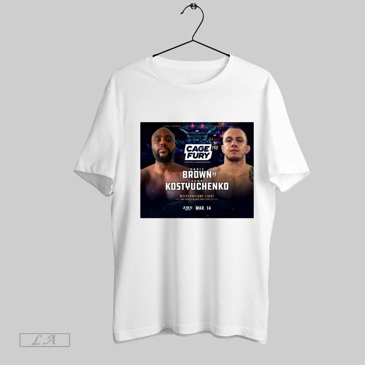 Top Cage Fury Fighting Championships Chris Brown Vs Egor Kostyuchenko Welterweight Fight Mar 14 Poster Sweatshirt T Shirt...