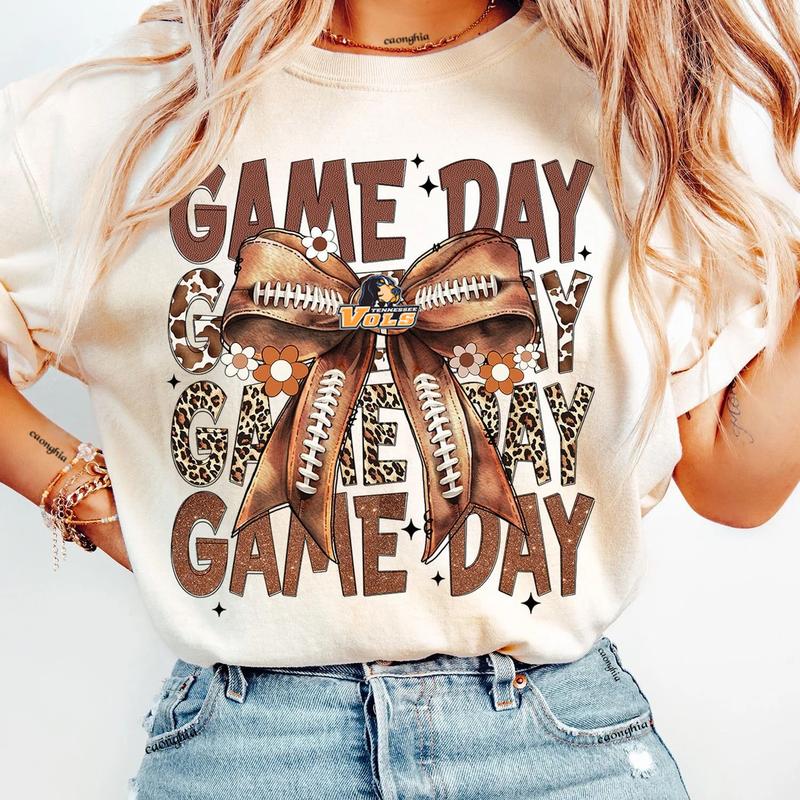 Vintage Tennessee Vols Football Coquette Bow Game Day Shirt, Gameday Women's Sweatshirt, Tis the Football... (Image 1)