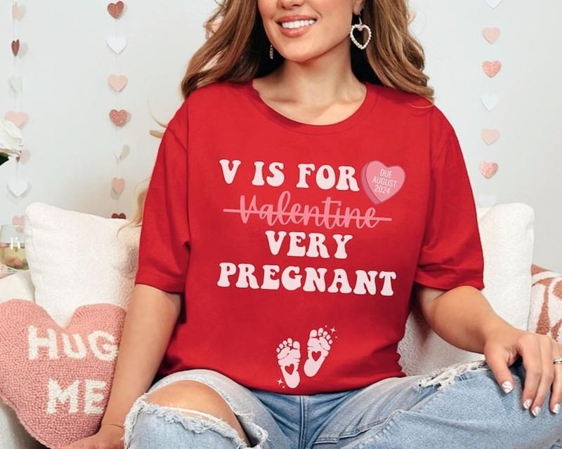 Valentine's Day Pregnancy Announcement Shirt, Valentine Baby Announcement, Valentine Baby Shower, Valentine... (Image 4)