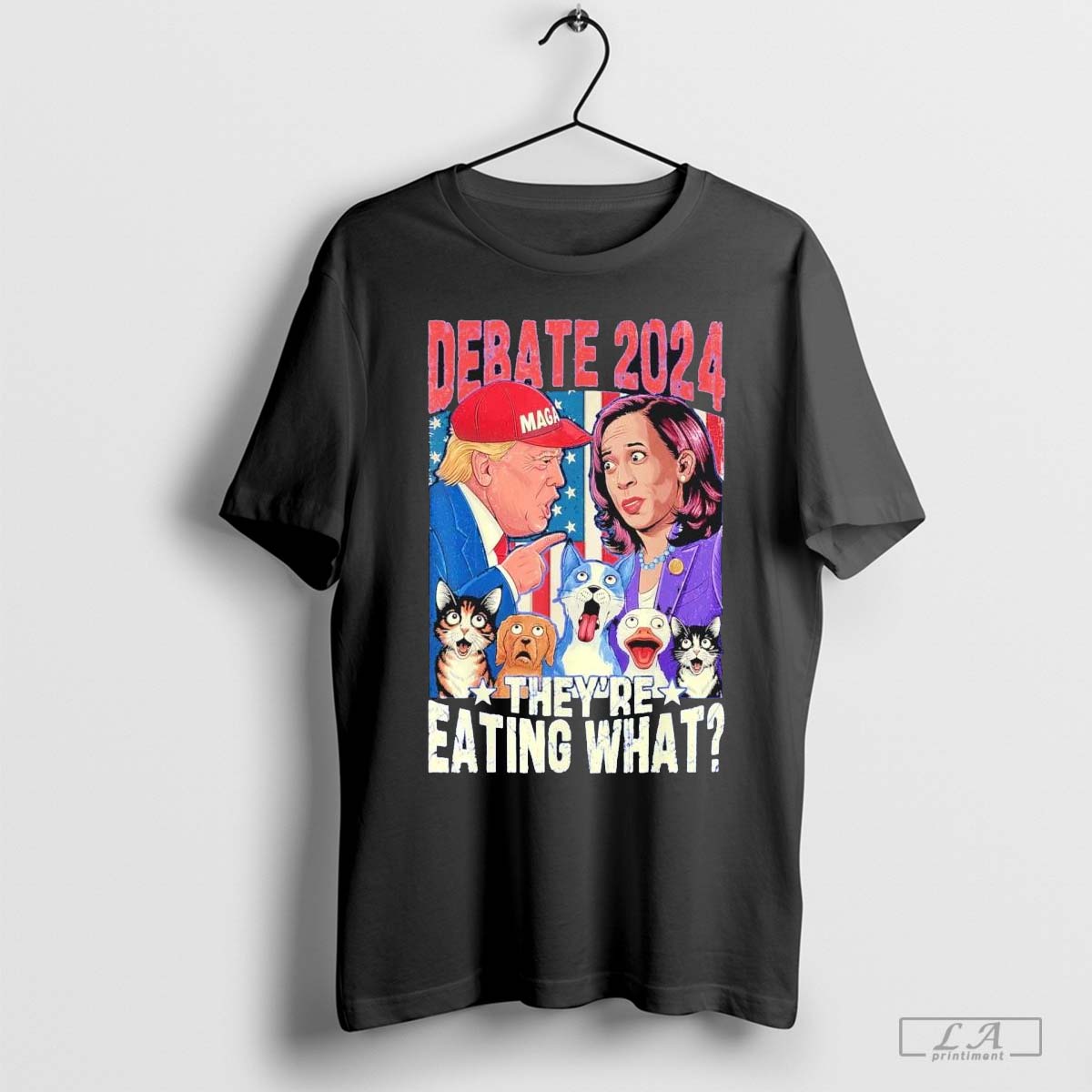TheyRe Eating What Funny Debate Election 2024 Pets Dog Cat T-Shirt Hoodie, Sweatshirt | CoreVibeTees.com