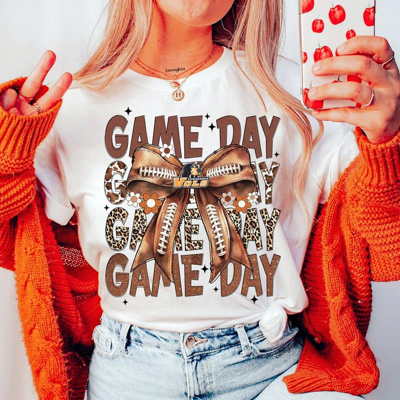 Vintage Tennessee Vols Football Coquette Bow Game Day Shirt, Gameday Women's Sweatshirt, Tis the Football... (Image 5)