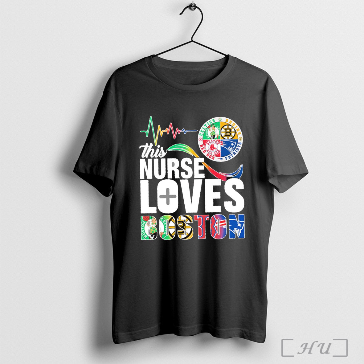 This Nurse Love Boston Celtics Bruins Patriots And Red Sox Logo Shirt Sweatshirt Hoodie | CoreVibeTees.com