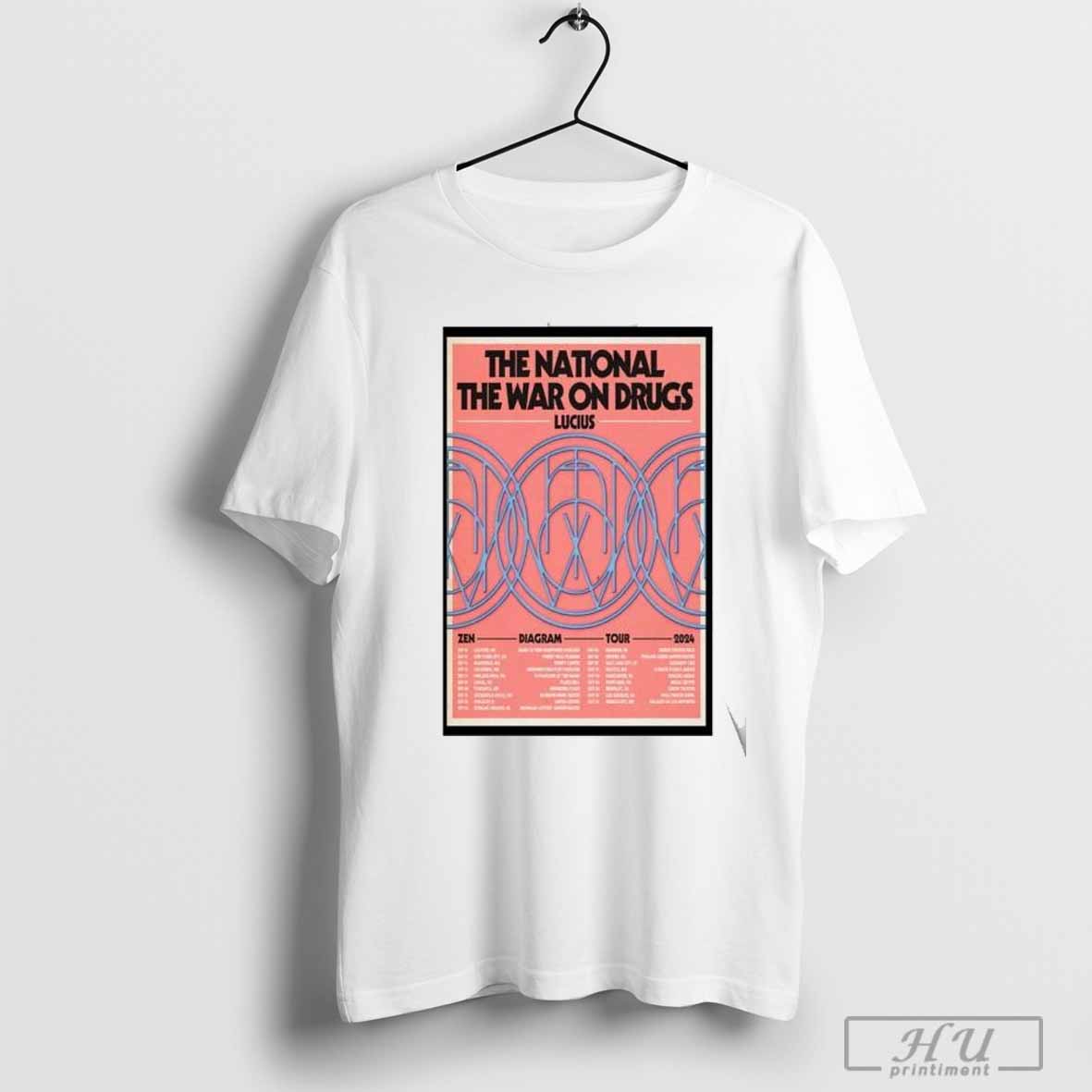The National &amp; The War on Drugs &amp; Lucius Zen Diagram Tour 2024 Poster T-Shirt Hoodie, Sweatshirt | CoreVibeTees.com