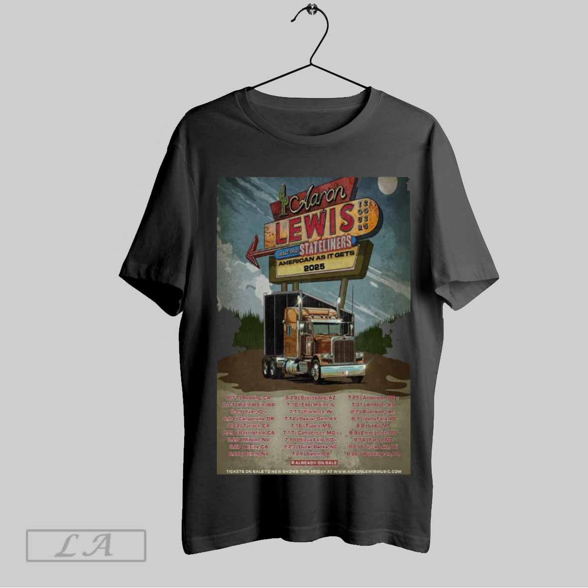 Top Aaron Lewis The American As It Gets Tour 2025 Poster T-Shirts, Hoodie, Sweatshirt | CoreVibeTees.com