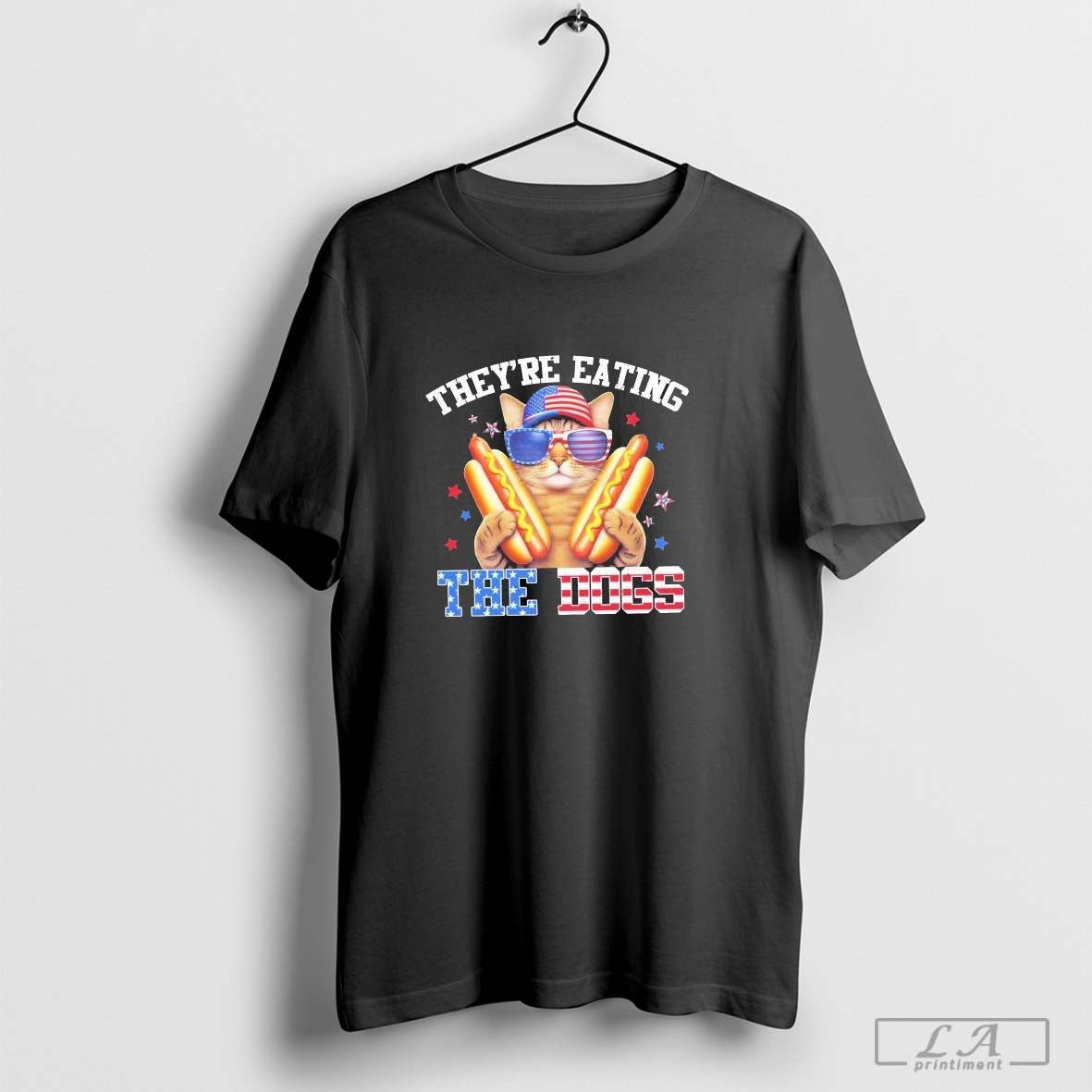 They’re Eating The Pets Dogs They’re Eating Cats They’re Eating Pets America Cat With Hotdogs Shirt Hoodie, Sweatshirt