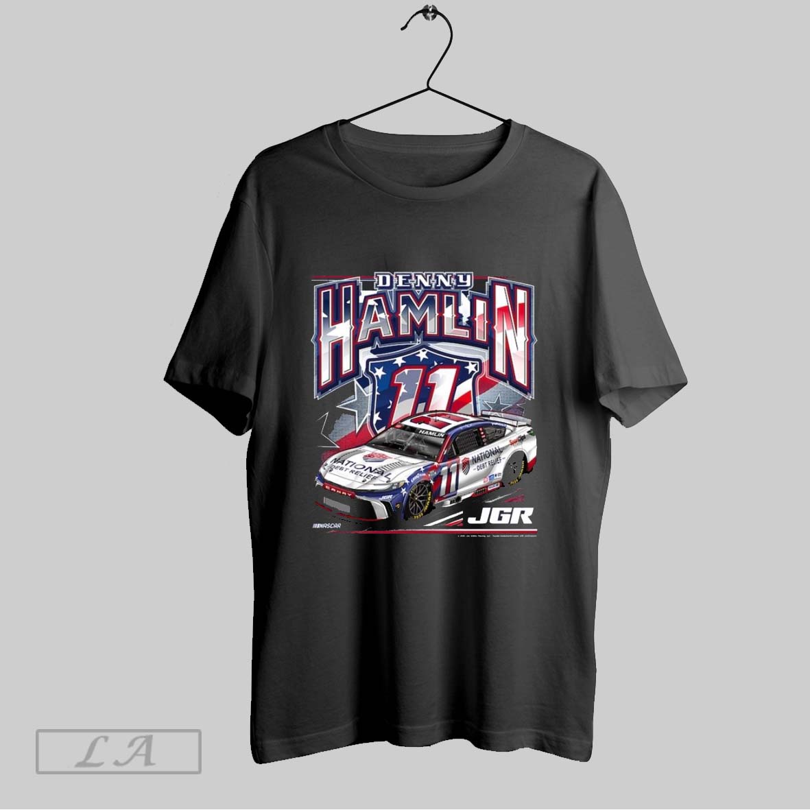 Top Denny Hamlin Joe Gibbs Racing Team Collection National Debt Relief Nascar 2025 T Shirt Hoodie, Sweatshirt