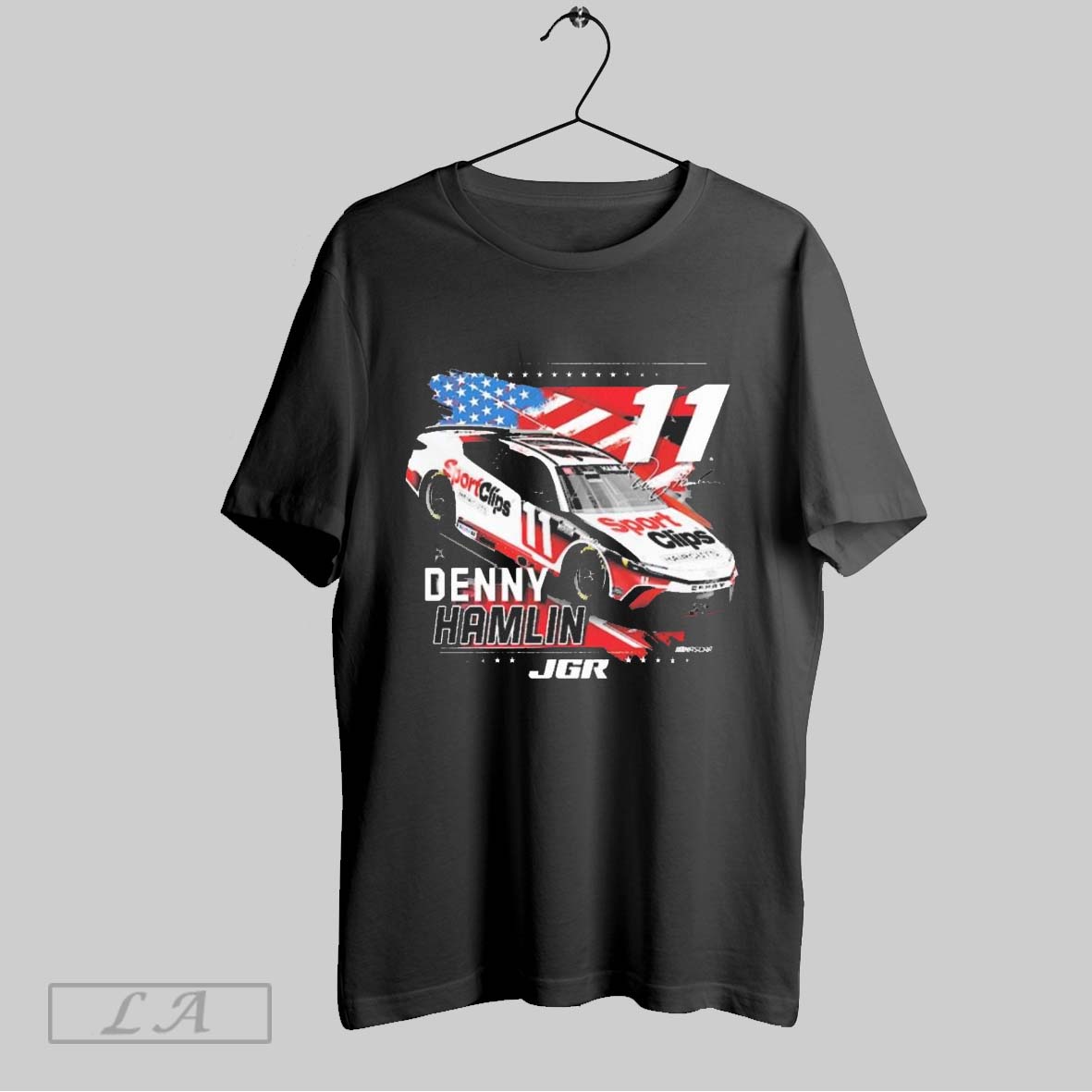 Top Denny Hamlin Joe Gibbs Racing Team Collection Patriotic Nascar Signature T Shirt Hoodie, Sweatshirt | CoreVibeTees.com