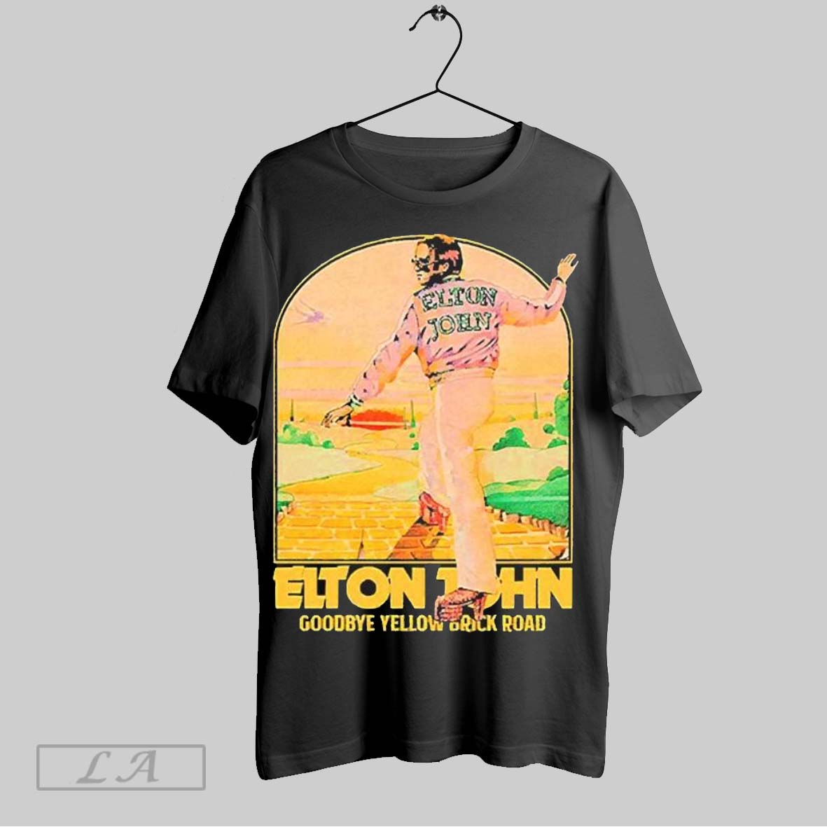 Top Elton John Farewell Yellow Brick Road Goodbye 2023 Anniversary Arched Photo T Shirt Hoodie, Sweatshirt | CoreVibeTees.com