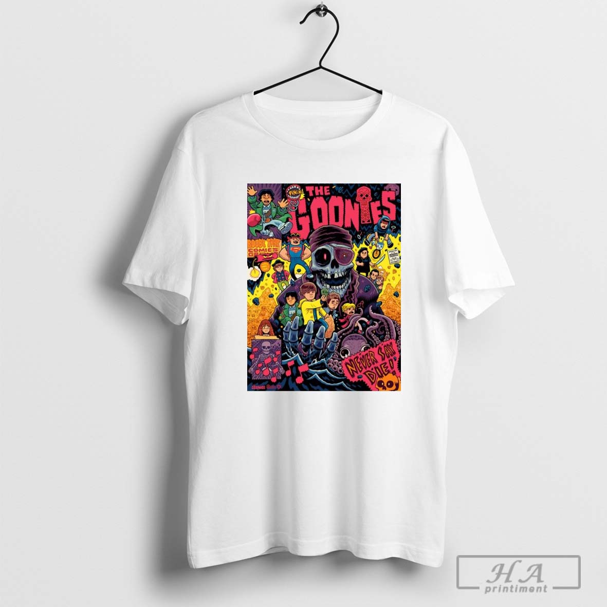 The Goonies Booby Trap Comics Never Say Die 2024 T-shirt Hoodie, Sweatshirt | CoreVibeTees.com