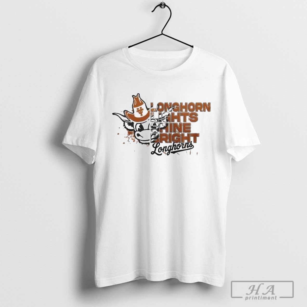 Texas Longhorns Lights Shine Bright Christmas Mascot Shirt Hoodie, Sweatshirt | CoreVibeTees.com